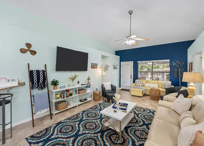 Beautiful Pet Friendly Home! New Tropical Pool, Opt Golf Cart And Pool Heat, Minutes To Beach